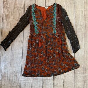 SUNDANCE Artist Devine Dress Women's Size XS Knee Length Boho Patchwork